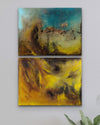 WHAT HIDES BENEATH / Diptych / Two of 15.7''x11.7'' / Oil on Canvas / 2022